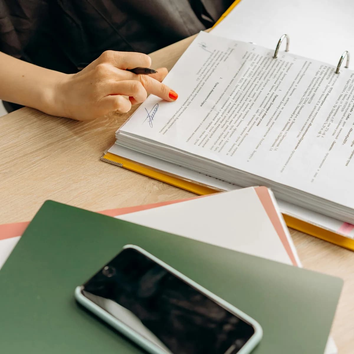Employment records, calendar, and payroll documents